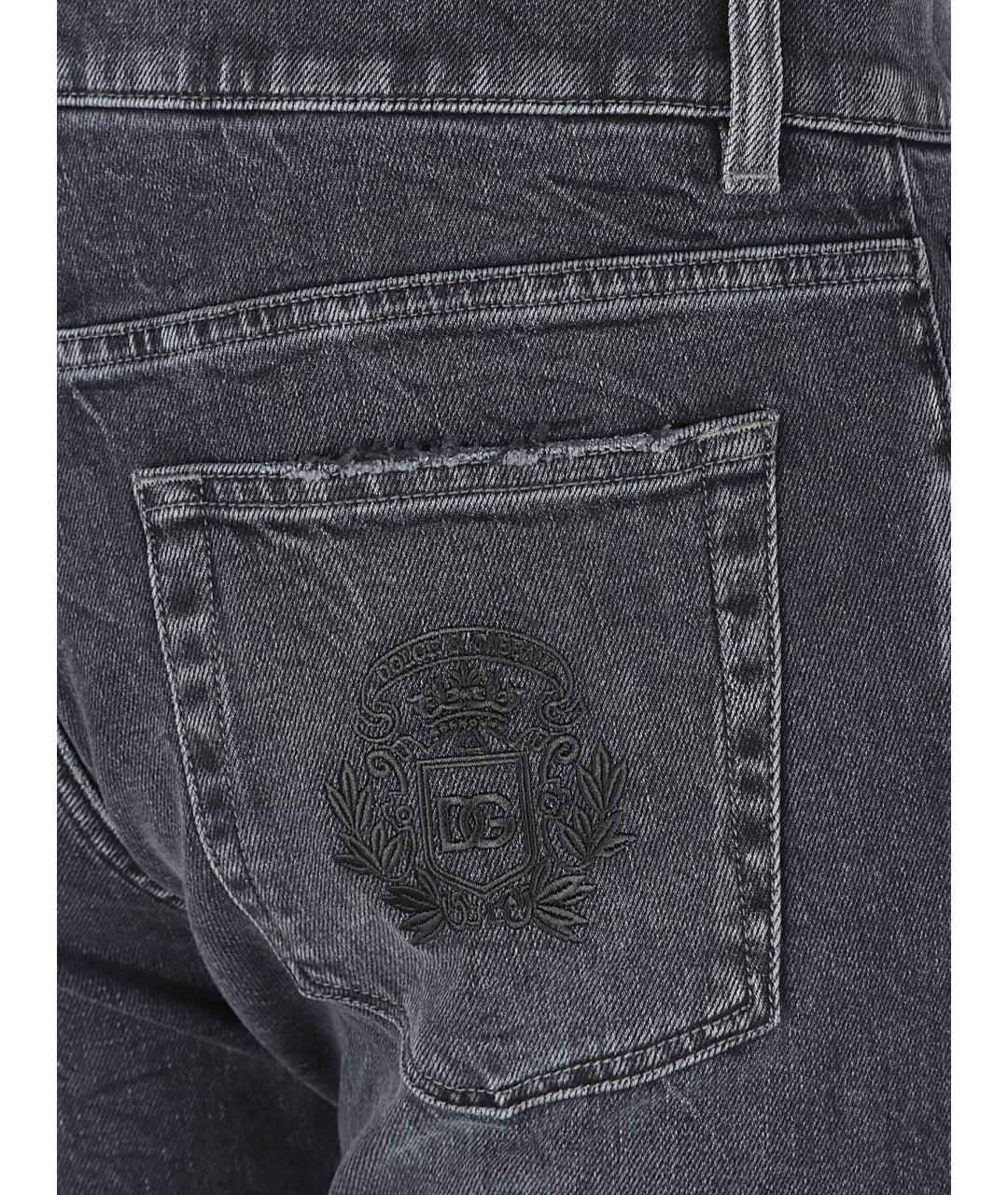 DOLCE&GABBANA Серые хлопко-эластановые джинсы скинни, фото 2