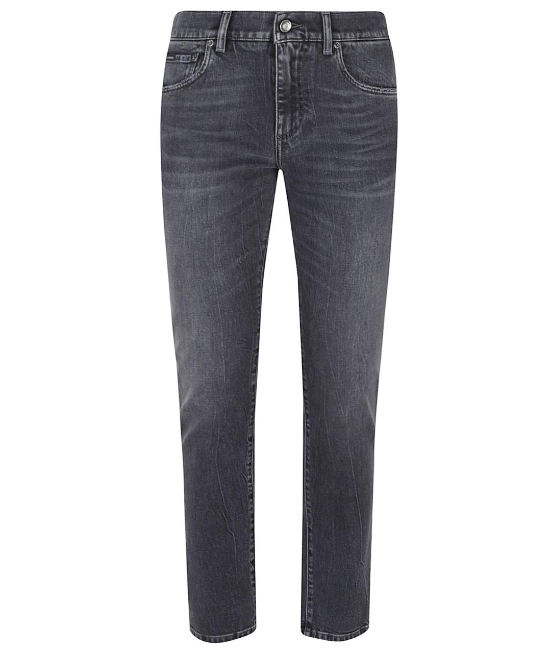 DOLCE&GABBANA Серые хлопко-эластановые джинсы скинни, фото 1