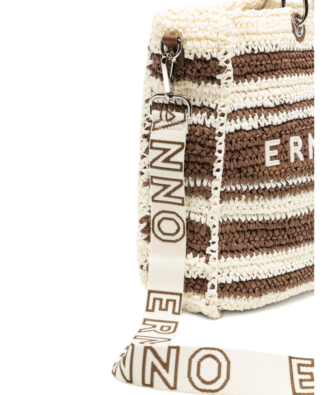 ERMANNO FIRENZE Бежевая синтетическая сумка тоут, фото 4