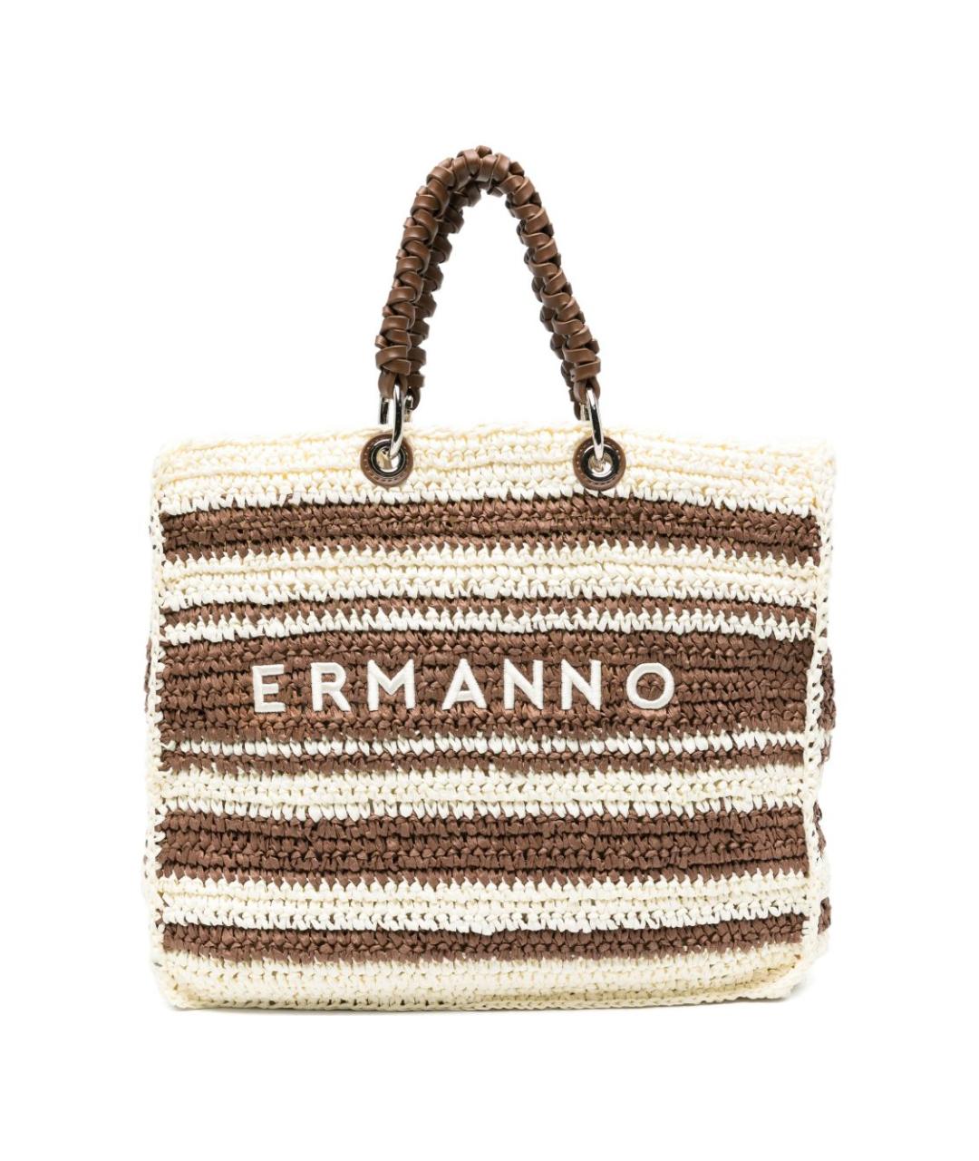 ERMANNO FIRENZE Бежевая синтетическая сумка тоут, фото 1