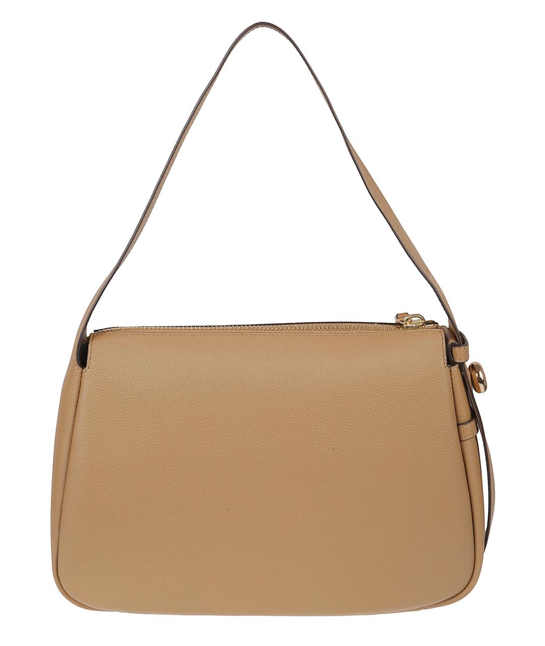 TORY BURCH Бежевая кожаная сумка через плечо, фото 2