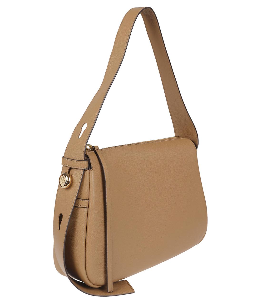 TORY BURCH Бежевая кожаная сумка через плечо, фото 3