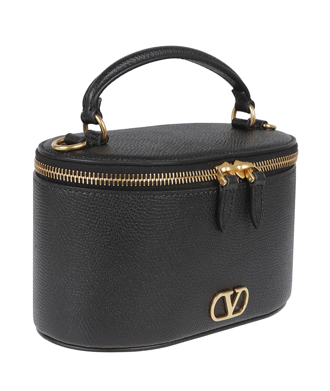 VALENTINO Черная кожаная сумка тоут, фото 3