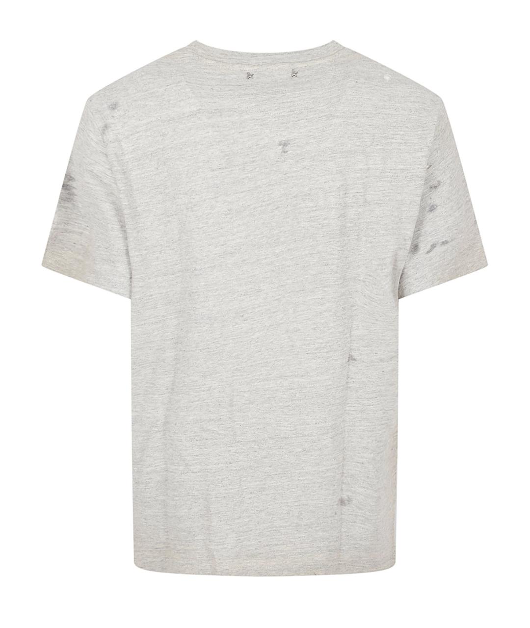 GOLDEN GOOSE DELUXE BRAND Серая хлопковая футболка, фото 3