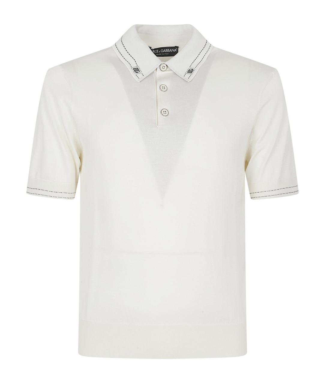 DOLCE&GABBANA Белое поло с коротким рукавом, фото 1