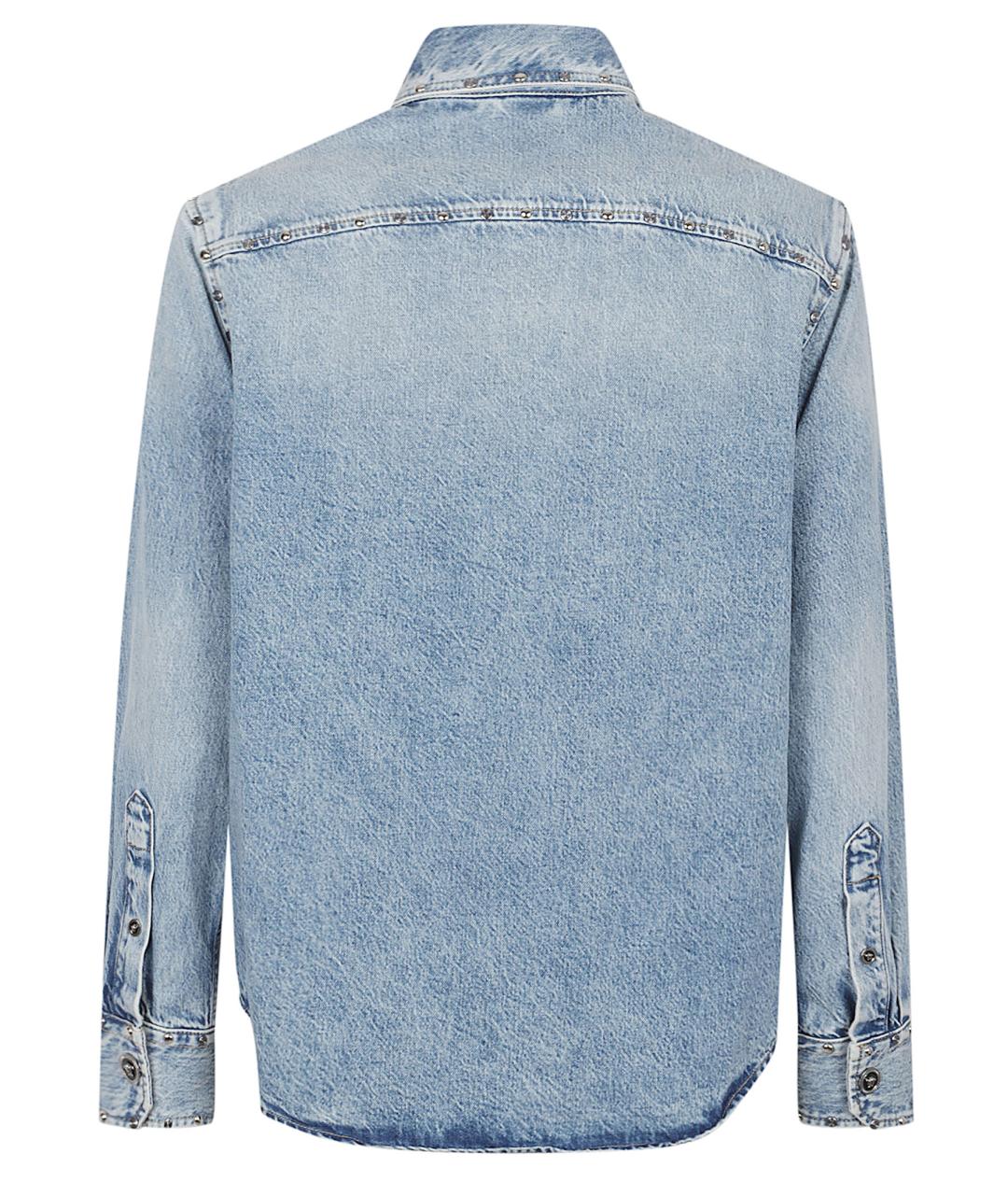 VERSACE Синяя хлопковая кэжуал рубашка, фото 3