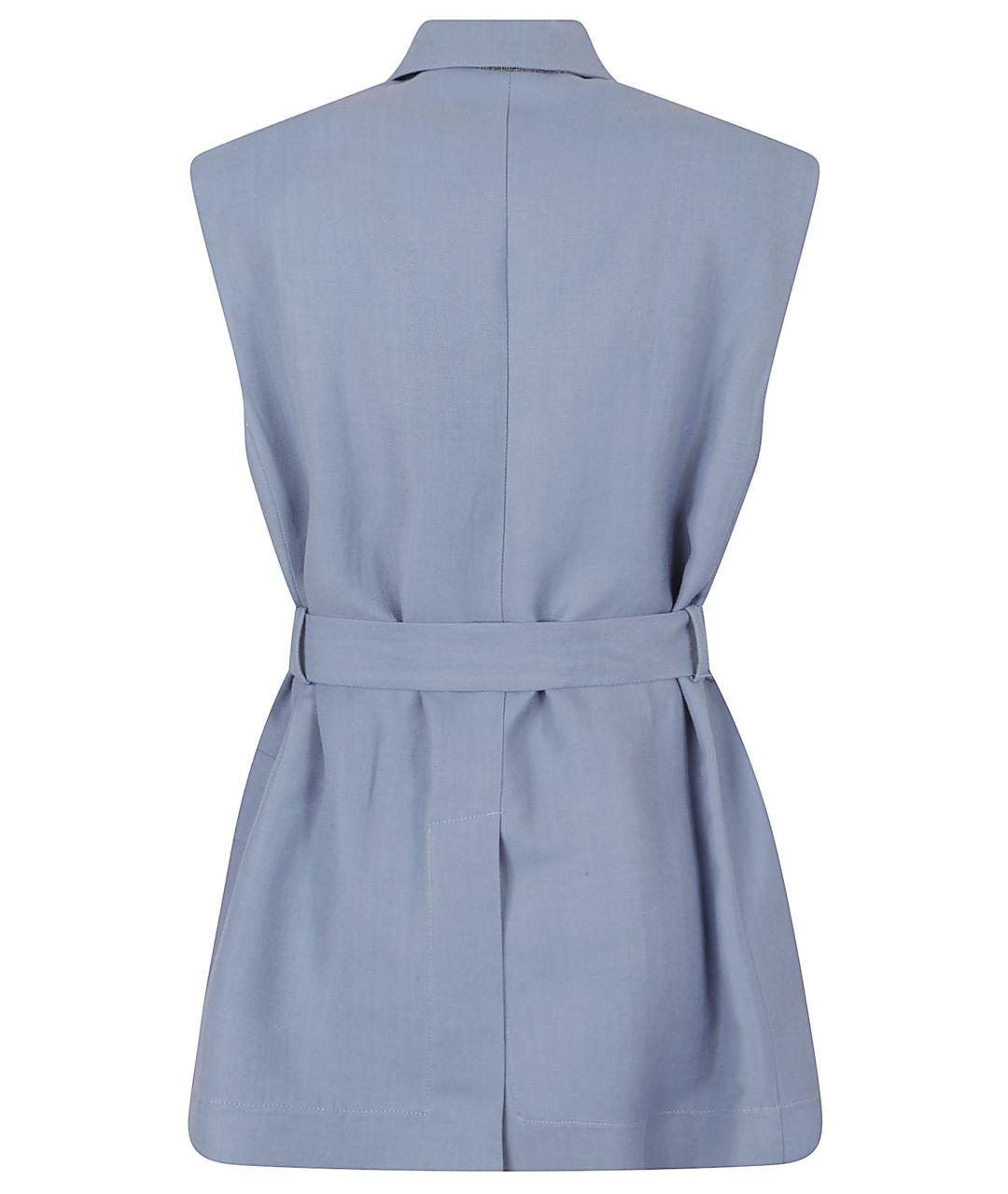 BRUNELLO CUCINELLI Голубой вискозный жилет, фото 3