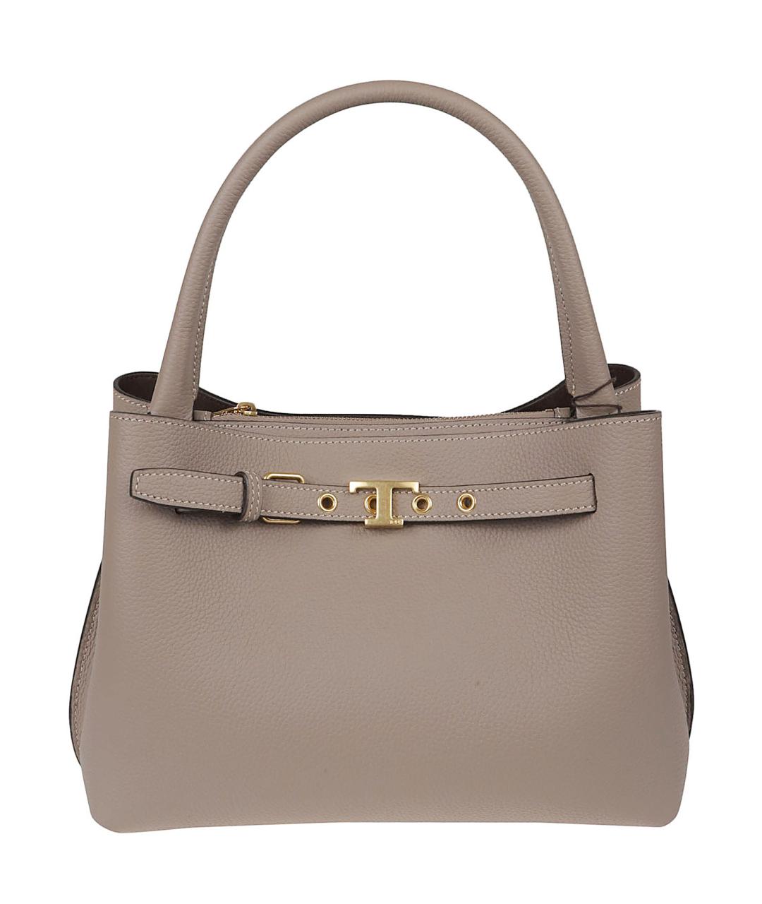 TOD'S Бежевая кожаная сумка тоут, фото 1