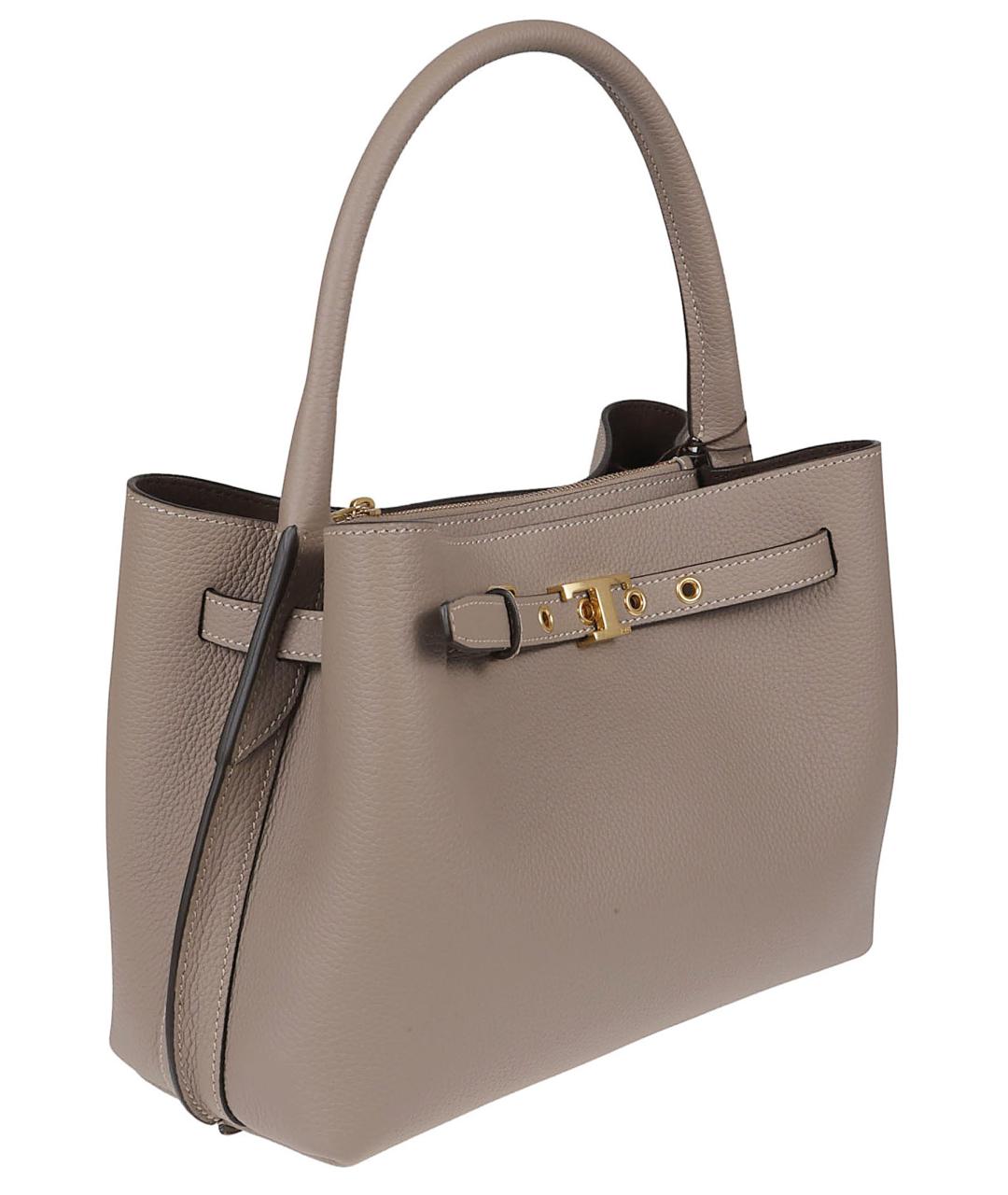 TOD'S Бежевая кожаная сумка тоут, фото 3