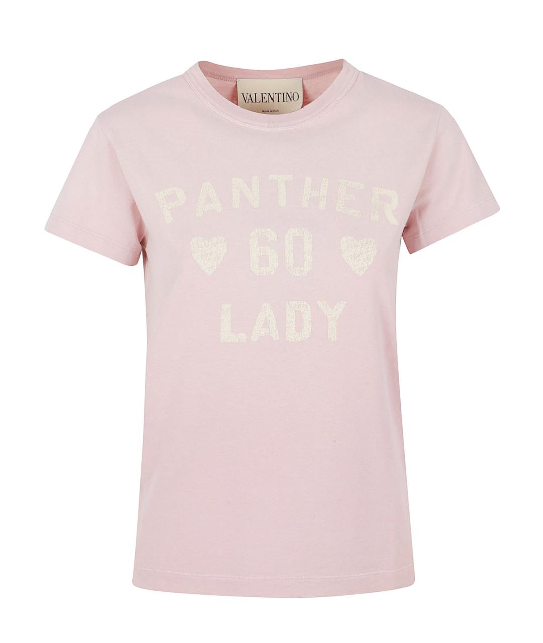 VALENTINO Розовая хлопковая футболка, фото 1