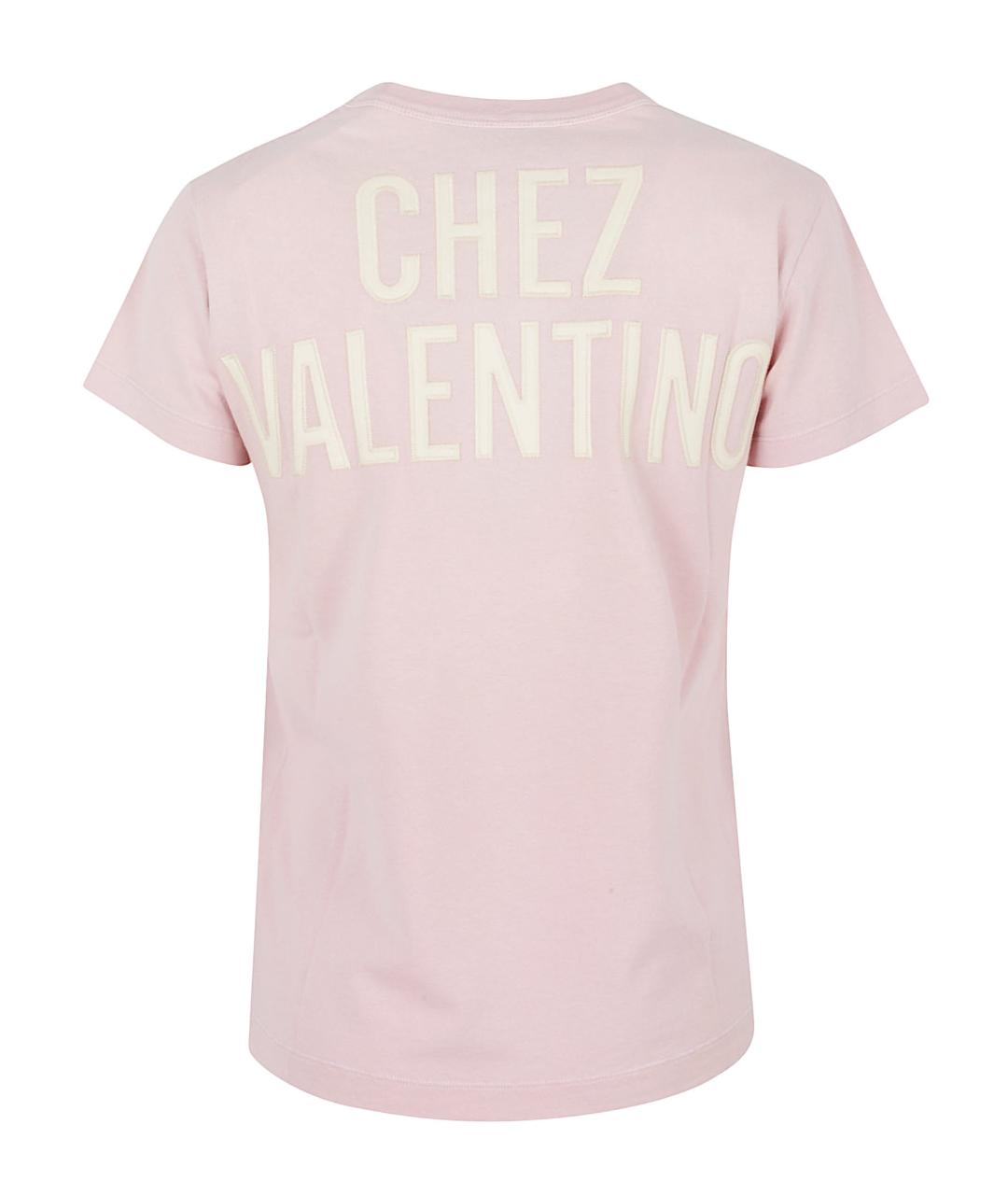 VALENTINO Розовая хлопковая футболка, фото 3