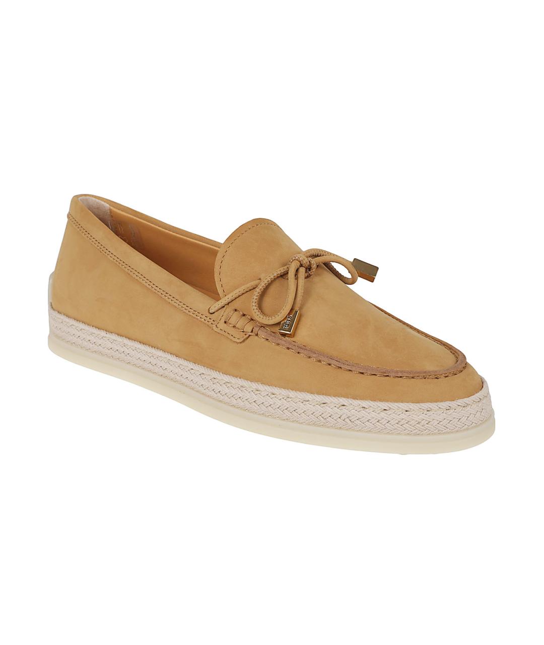 TOD'S Бежевые замшевые лоферы, фото 2