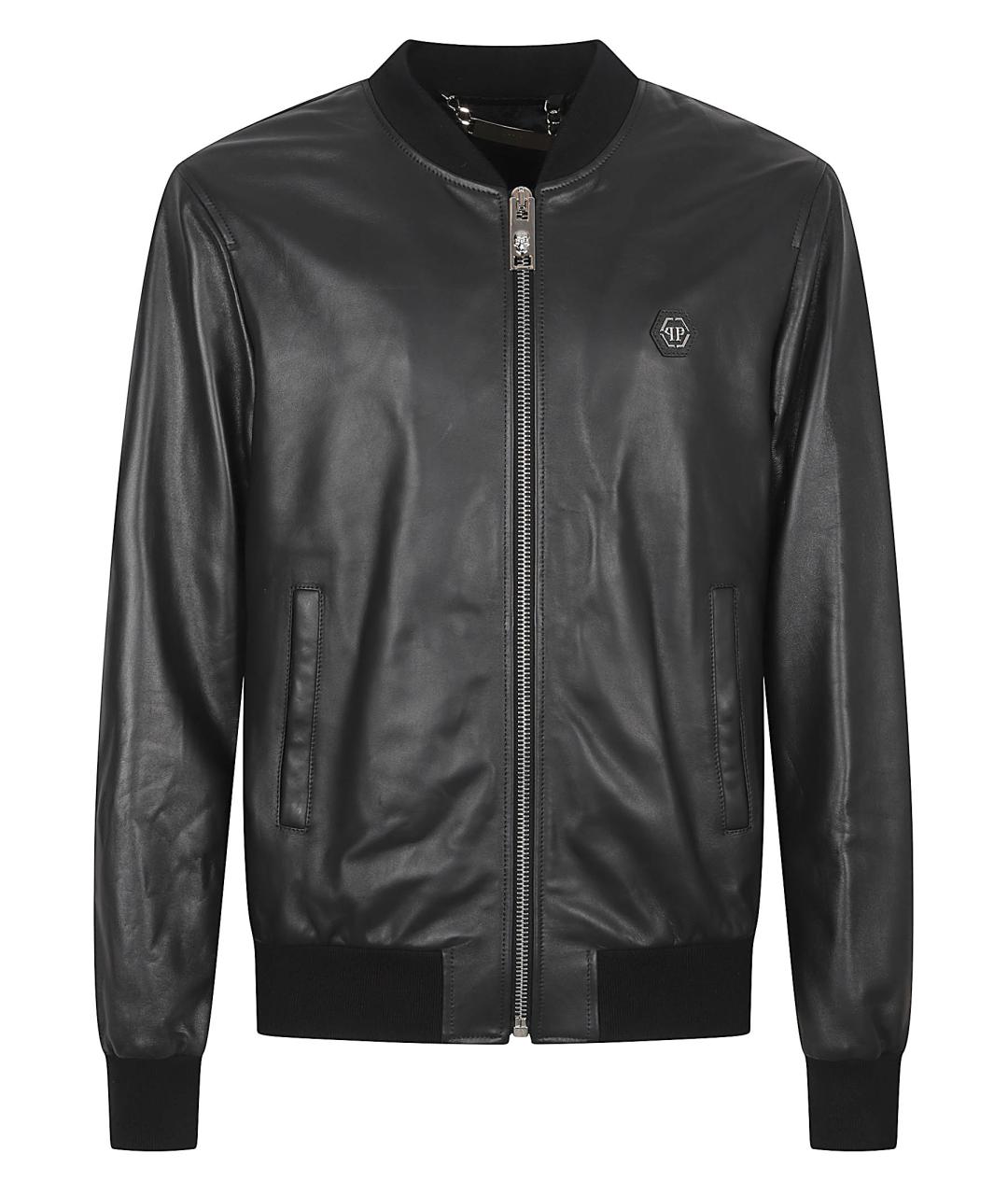 PHILIPP PLEIN Черная кожаная куртка, фото 1