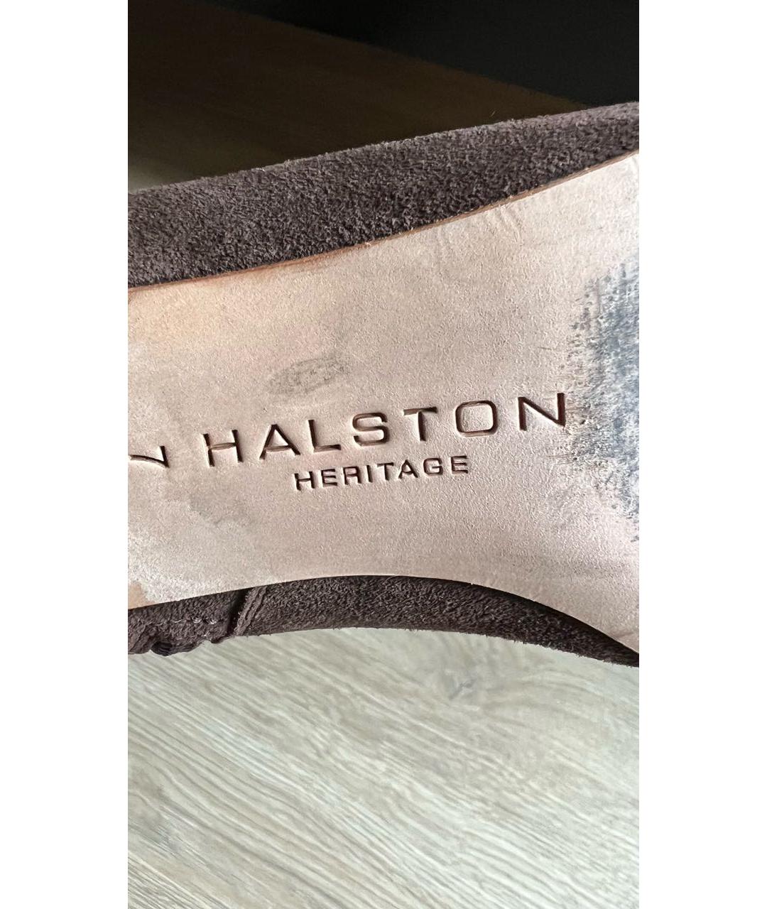 HALSTON HERITAGE Коричневые замшевые ботфорты, фото 2