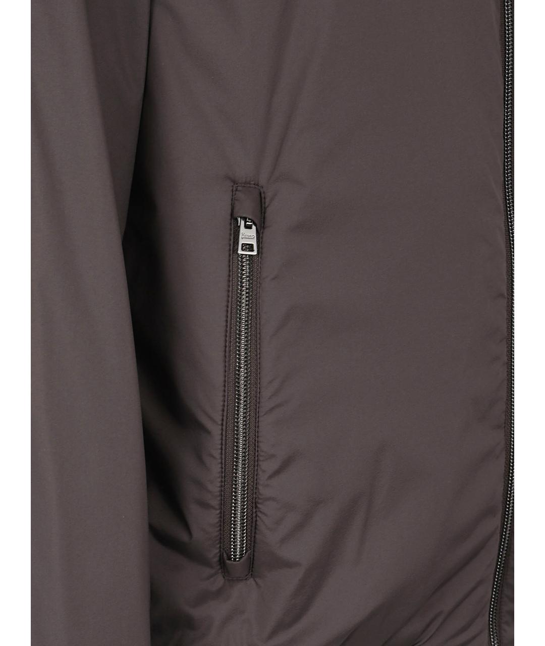 HERNO Коричневая полиэстеровая куртка, фото 2