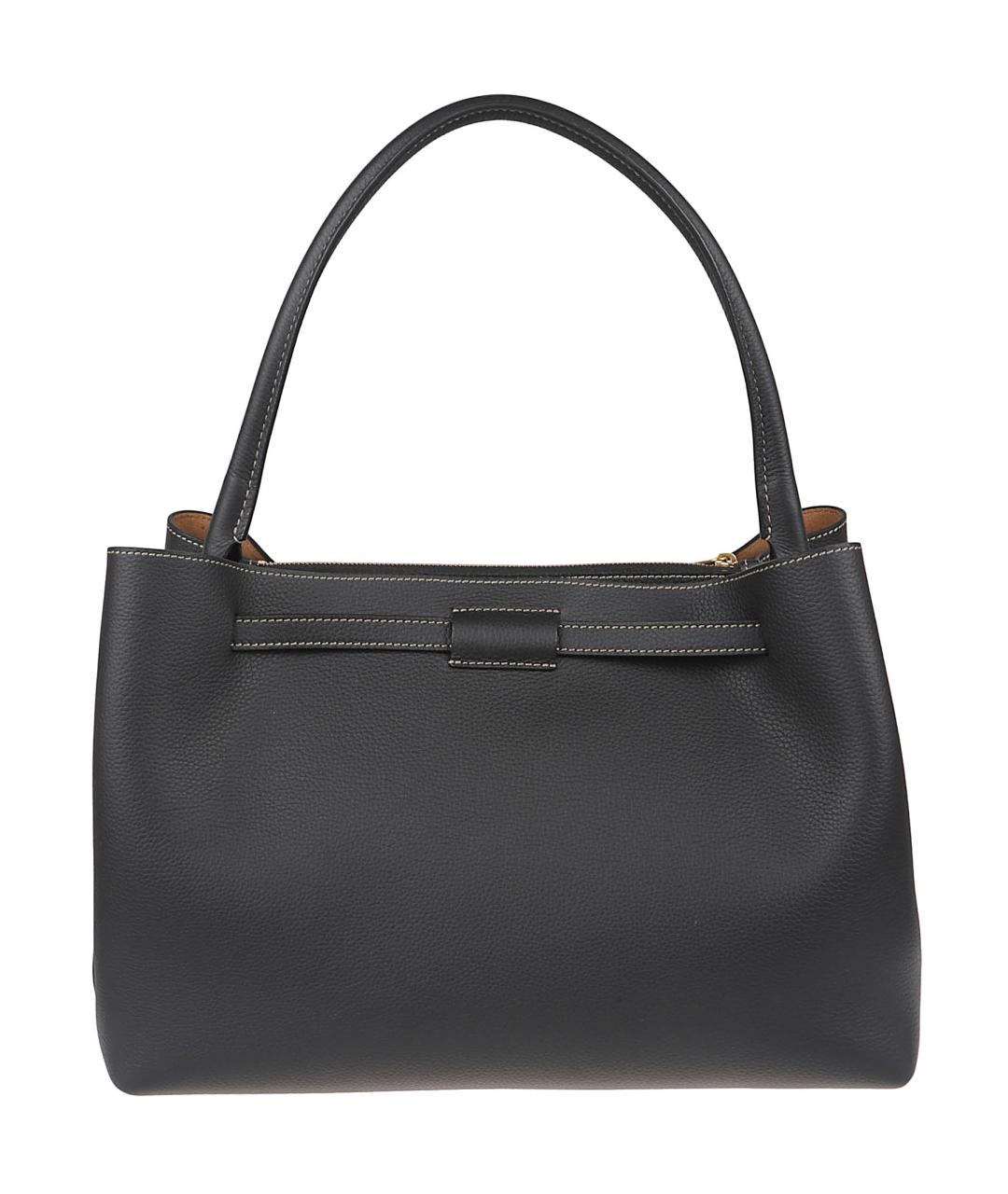 TOD'S Черная кожаная сумка тоут, фото 2