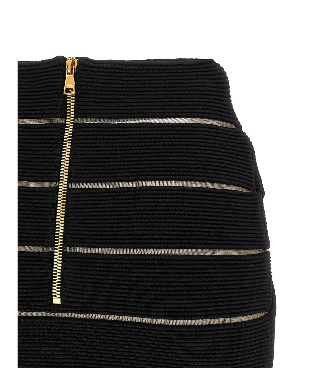 BALMAIN Черная вискозная юбка мини, фото 4