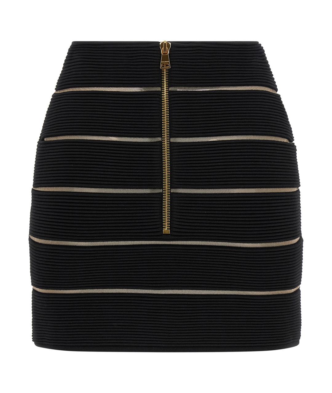 BALMAIN Черная вискозная юбка мини, фото 2