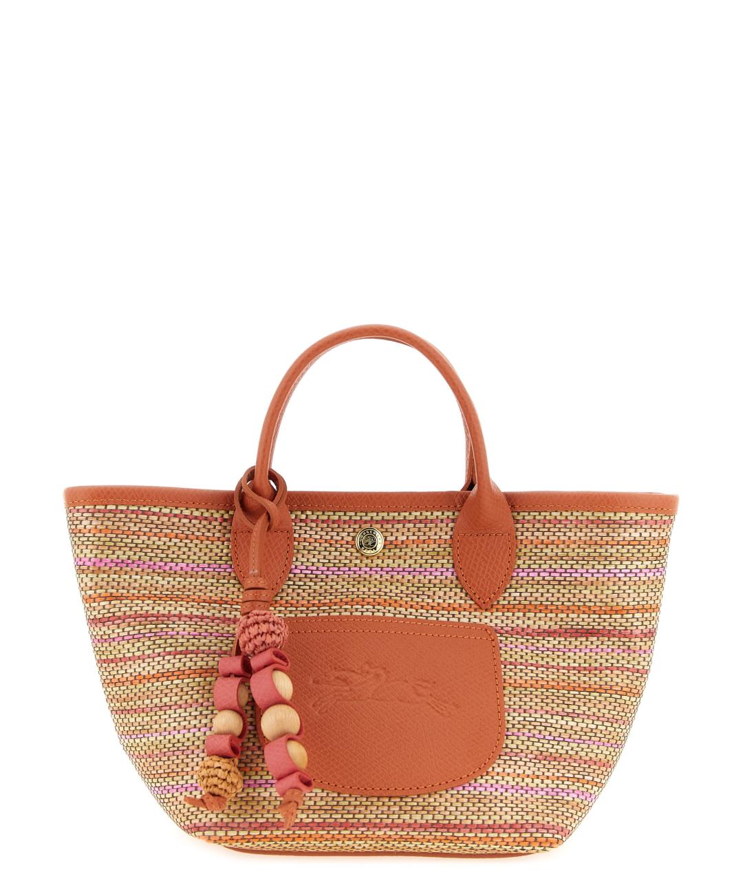 LONGCHAMP Бежевая пелетеная сумка тоут, фото 1