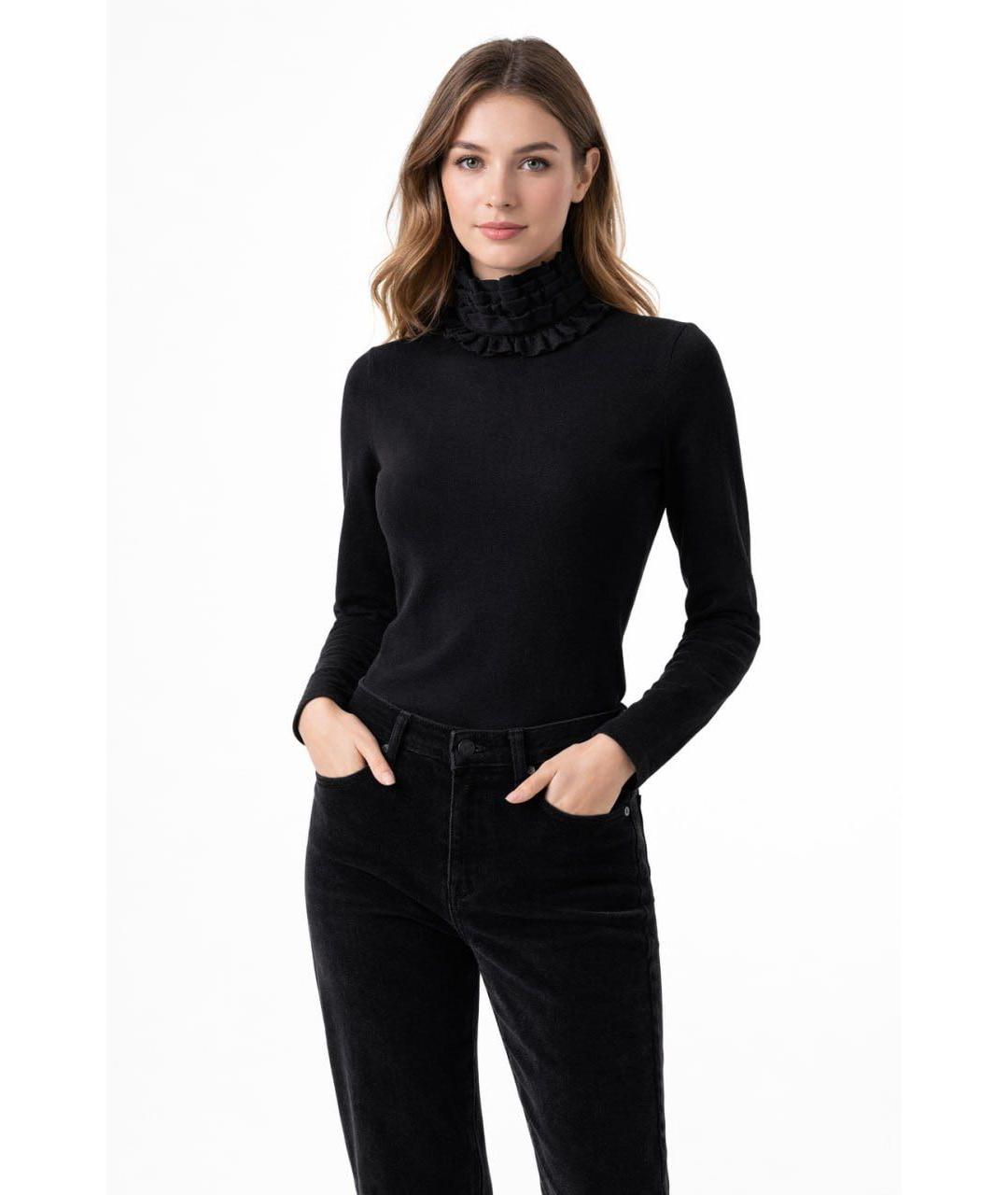 RALPH LAUREN Черный шелковый джемпер / свитер, фото 5