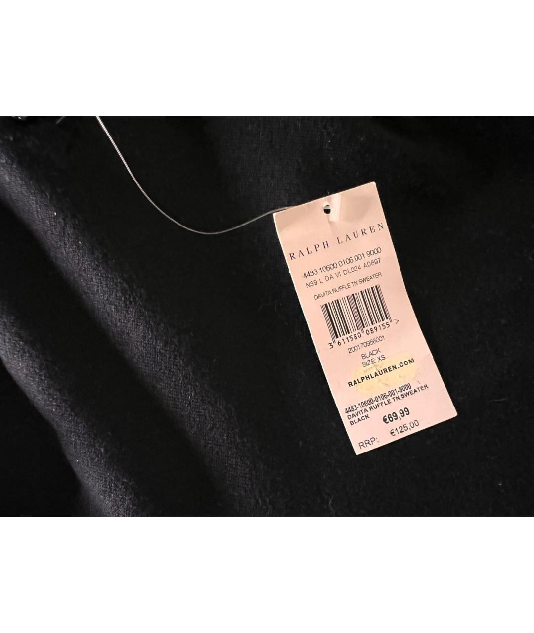 RALPH LAUREN Черный шелковый джемпер / свитер, фото 3