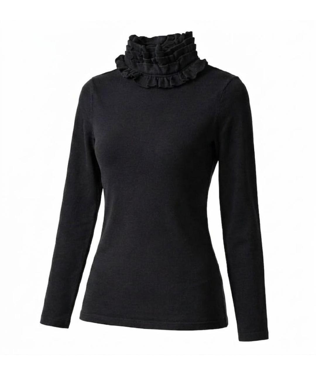 RALPH LAUREN Черный шелковый джемпер / свитер, фото 7