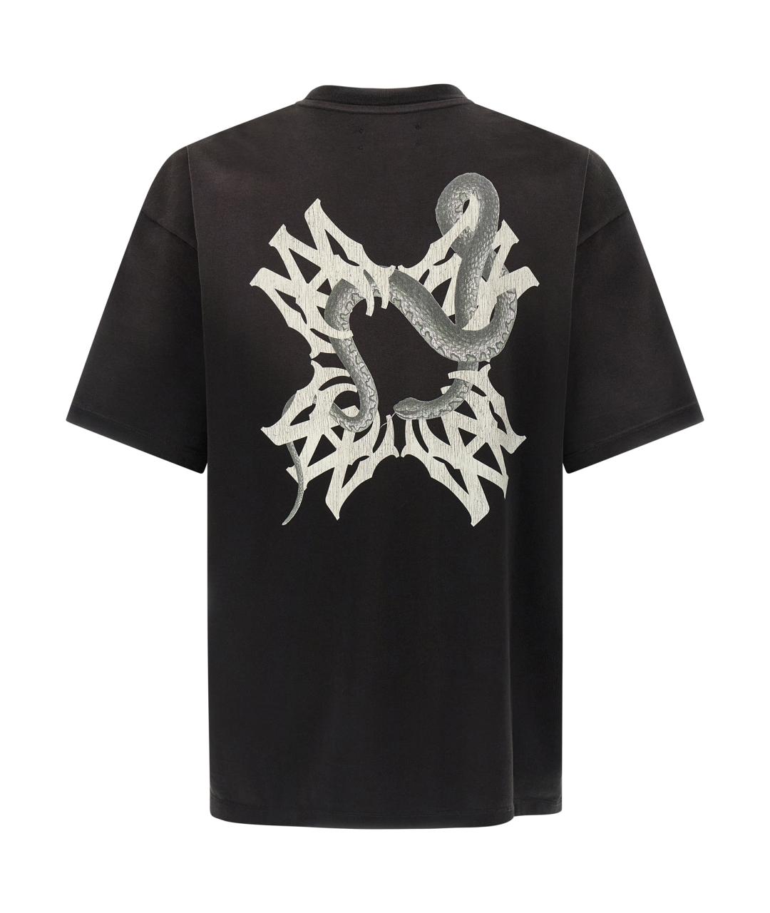 AMIRI Черная хлопковая футболка, фото 2