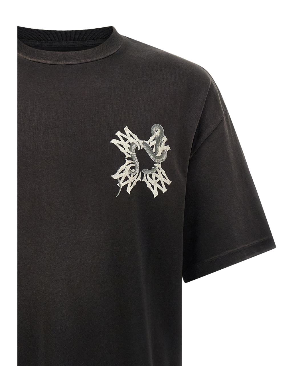 AMIRI Черная хлопковая футболка, фото 3