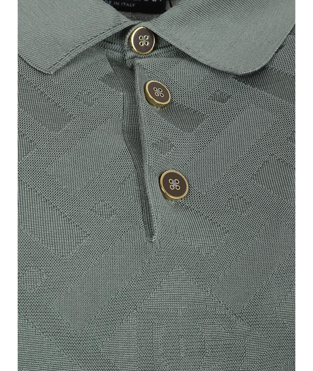 DOLCE&GABBANA Серое вискозное поло с коротким рукавом, фото 2