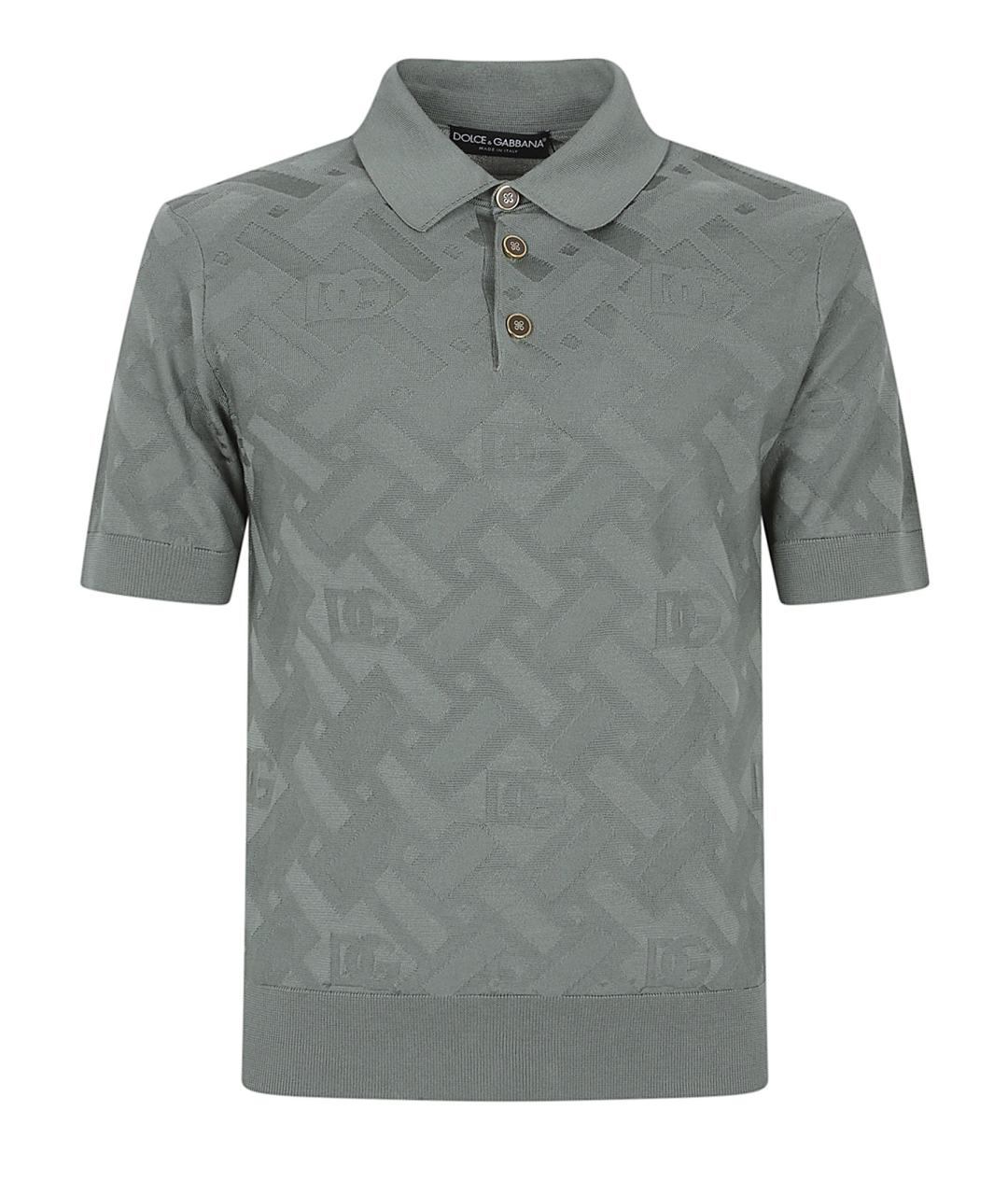 DOLCE&GABBANA Серое вискозное поло с коротким рукавом, фото 1