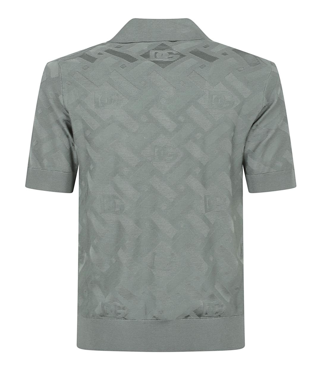 DOLCE&GABBANA Серое вискозное поло с коротким рукавом, фото 3