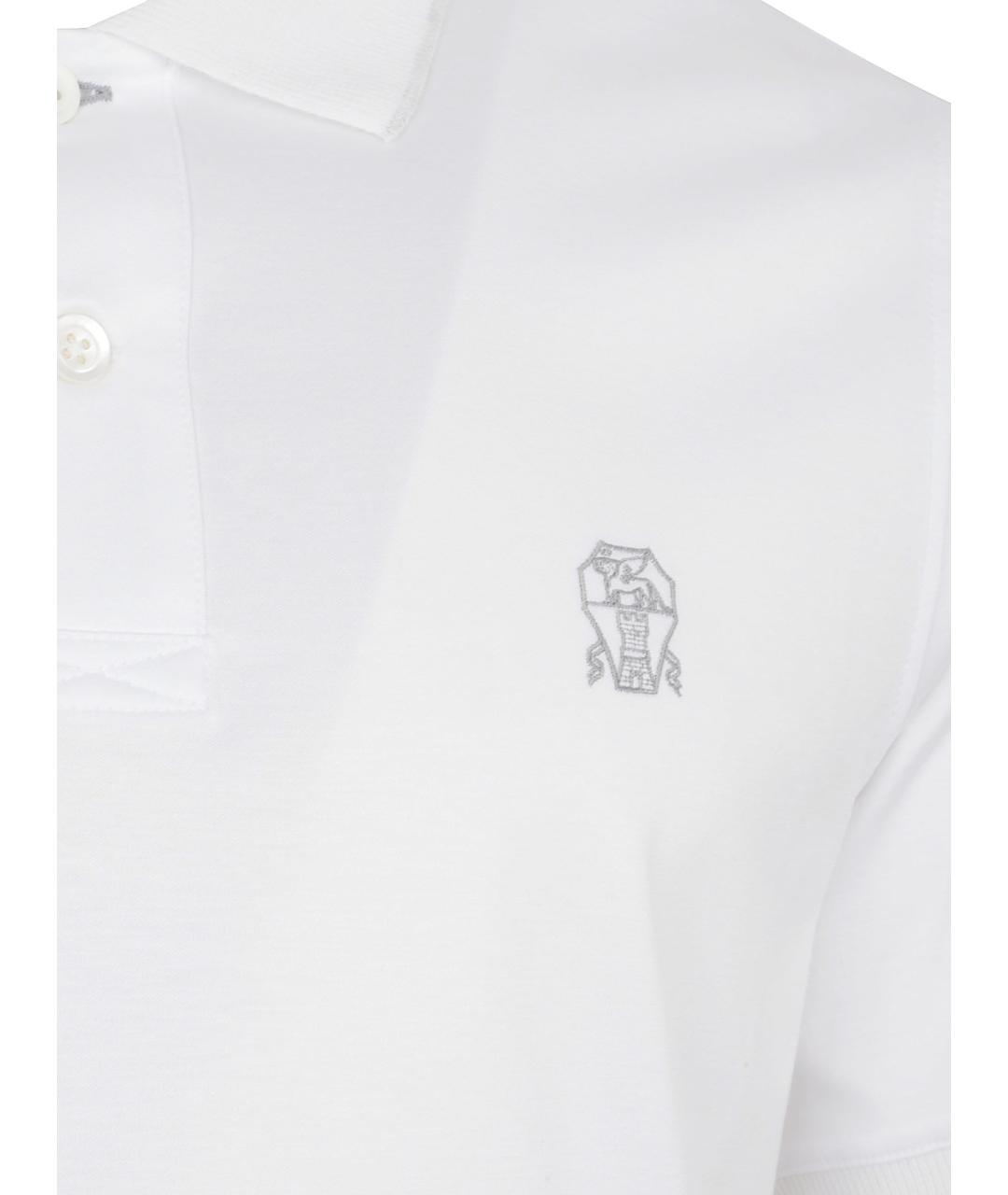 BRUNELLO CUCINELLI Белая хлопковая футболка, фото 2