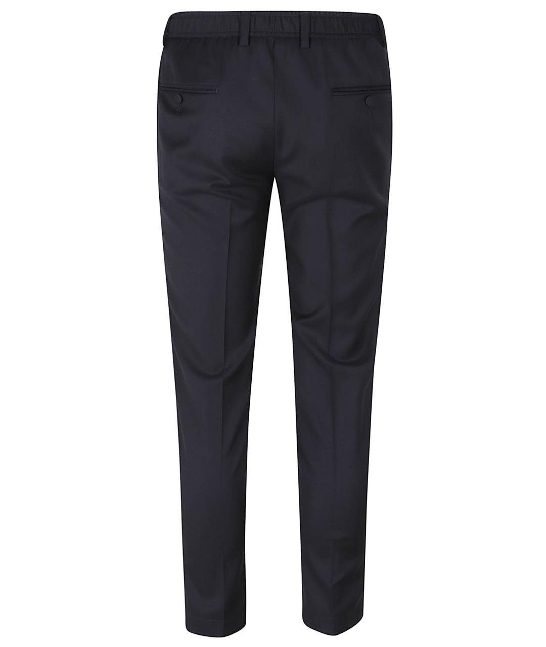 DOLCE&GABBANA Темно-синие шерстяные классические брюки, фото 3