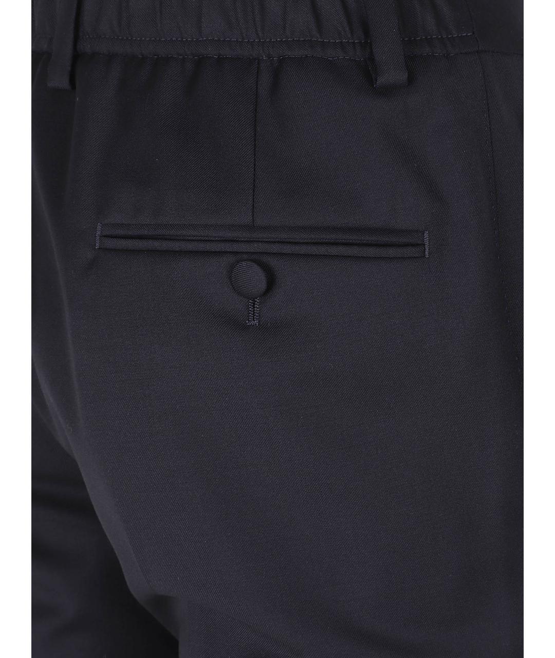 DOLCE&GABBANA Темно-синие шерстяные классические брюки, фото 2