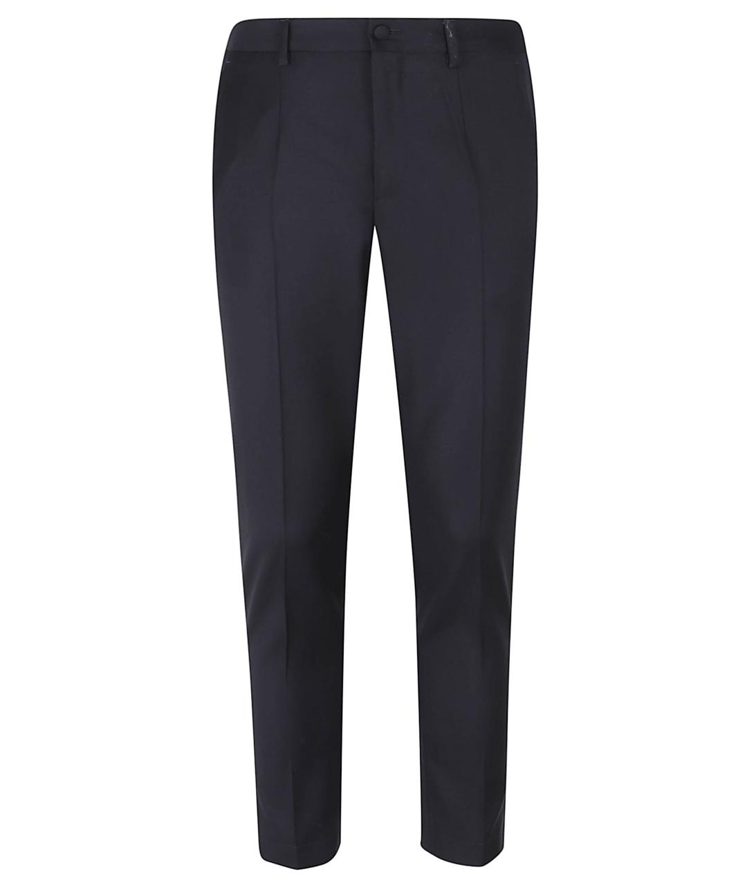 DOLCE&GABBANA Темно-синие шерстяные классические брюки, фото 1