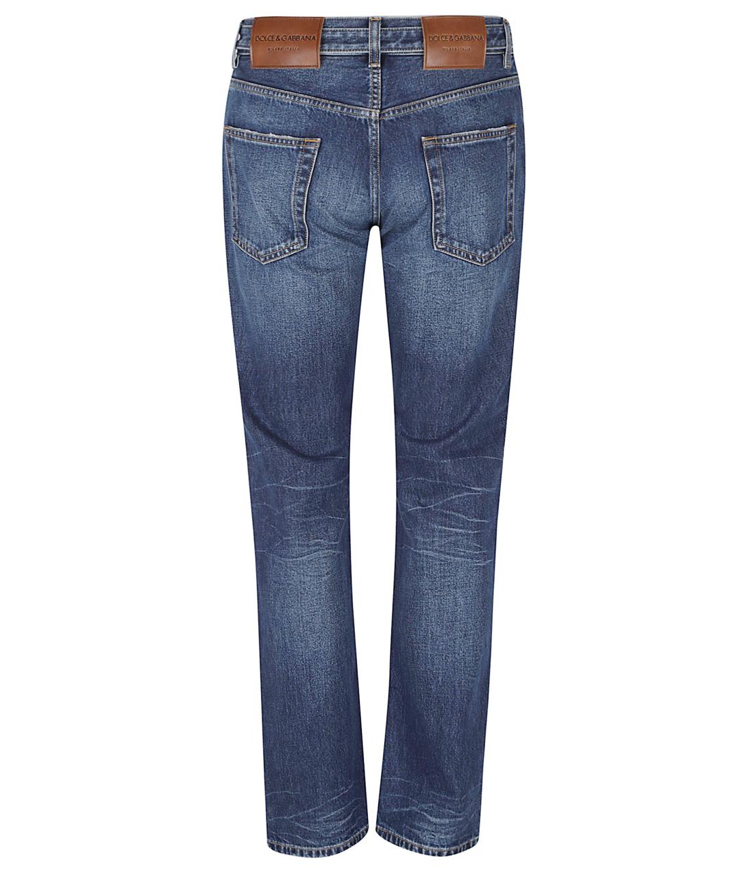 DOLCE&GABBANA Синие хлопковые прямые джинсы, фото 3