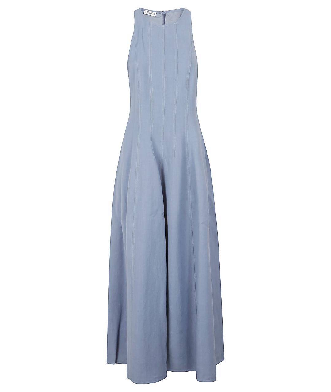 BRUNELLO CUCINELLI Голубое вискозное повседневное платье, фото 1