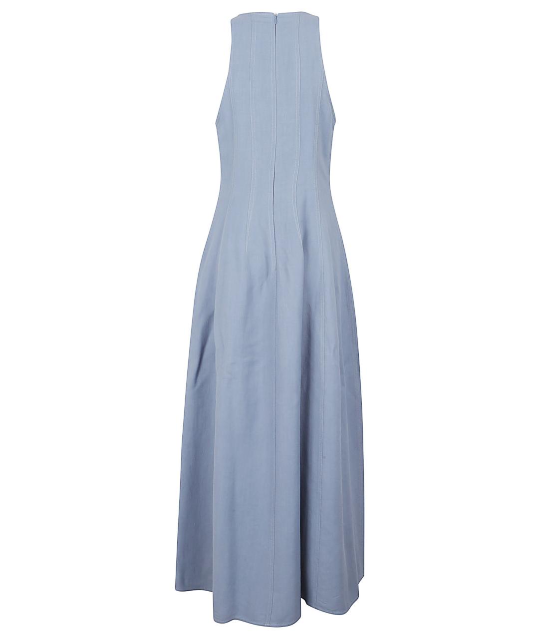 BRUNELLO CUCINELLI Голубое вискозное повседневное платье, фото 3