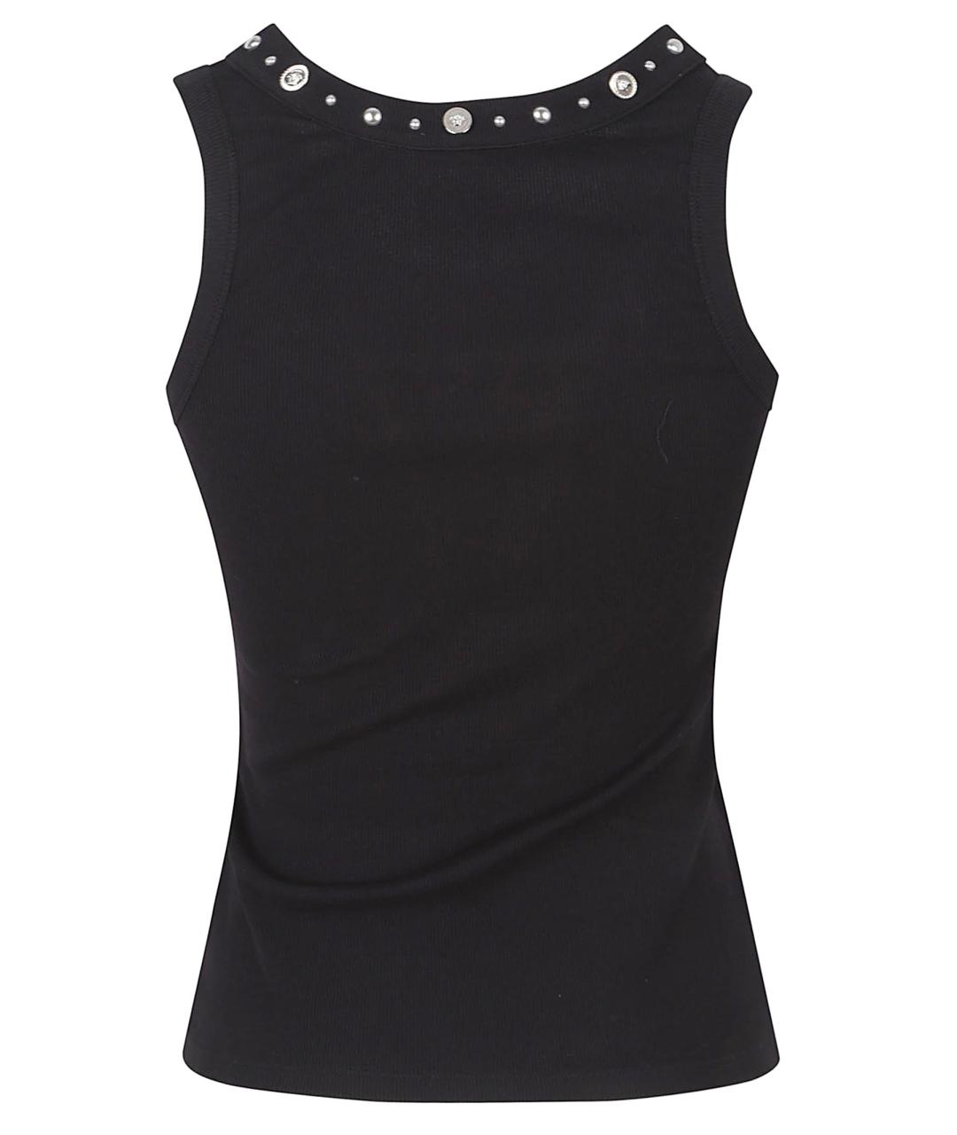 VERSACE Черная хлопковая майка, фото 3