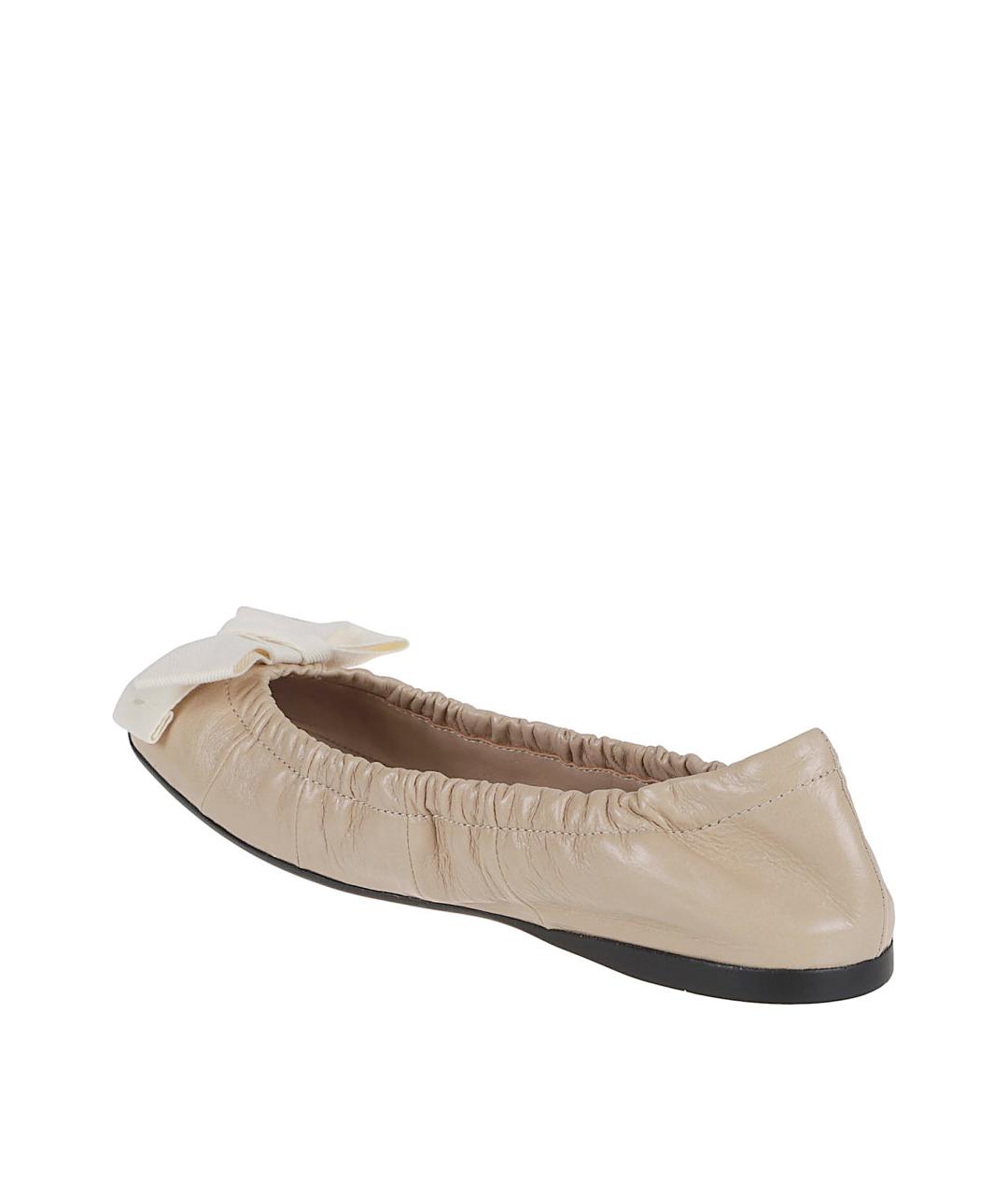 PRADA Бежевые кожаные балетки, фото 3