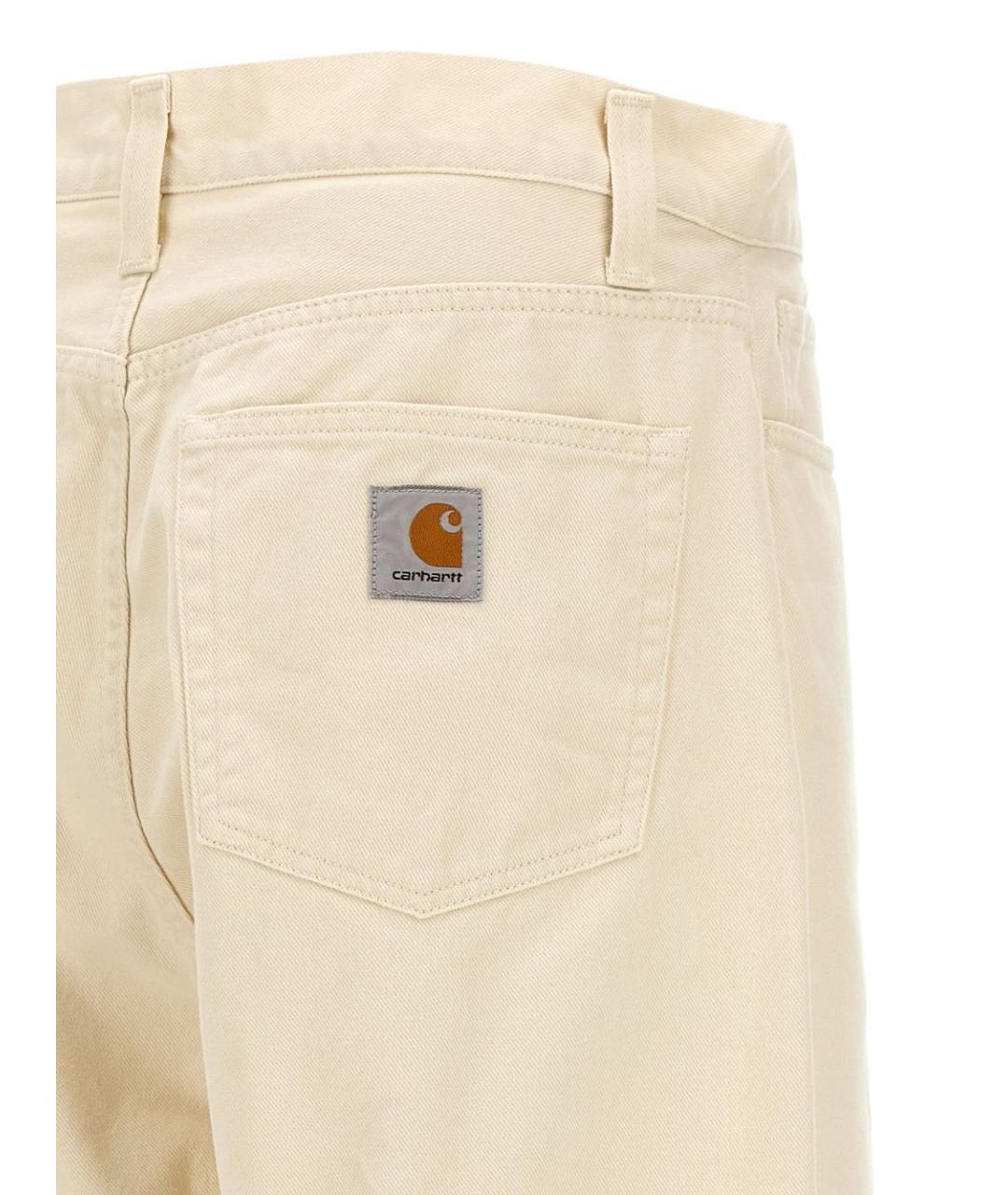CARHARTT WIP Бежевые хлопковые прямые джинсы, фото 3