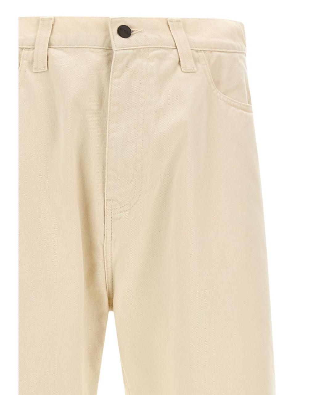 CARHARTT WIP Бежевые хлопковые прямые джинсы, фото 2