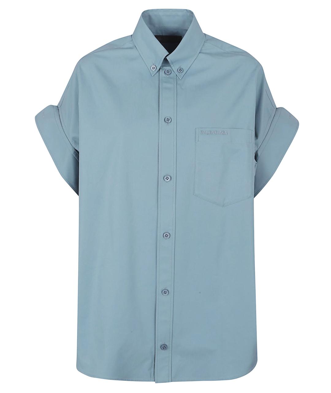 BALENCIAGA Голубая хлопковая рубашка, фото 1