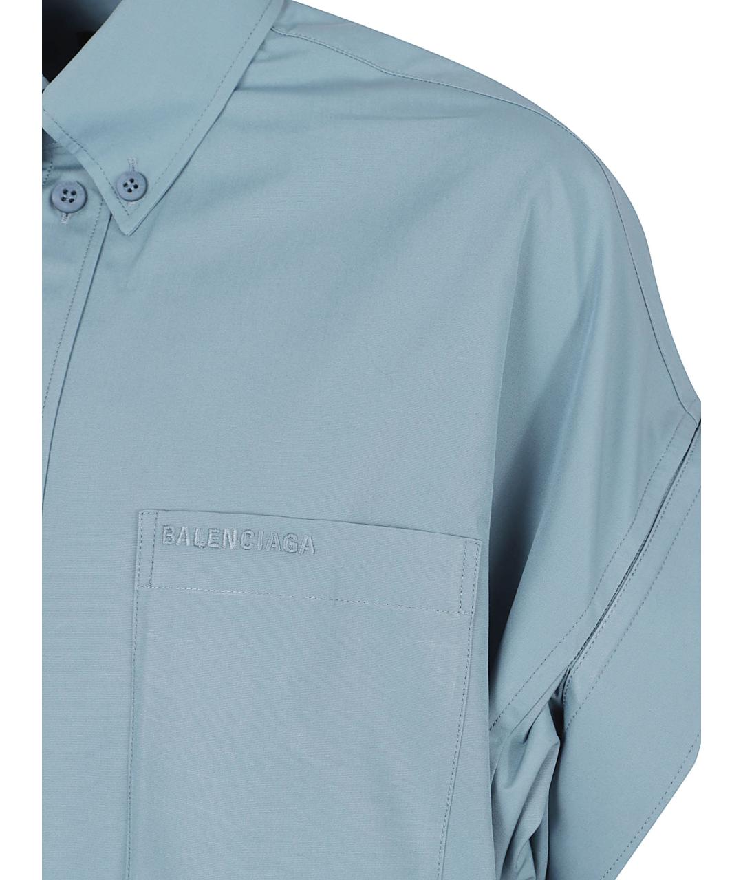 BALENCIAGA Голубая хлопковая рубашка, фото 3