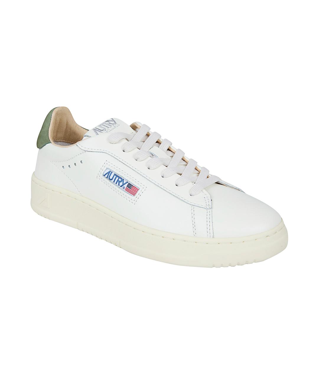 AUTRY Белые кожаные низкие кроссовки / кеды, фото 2
