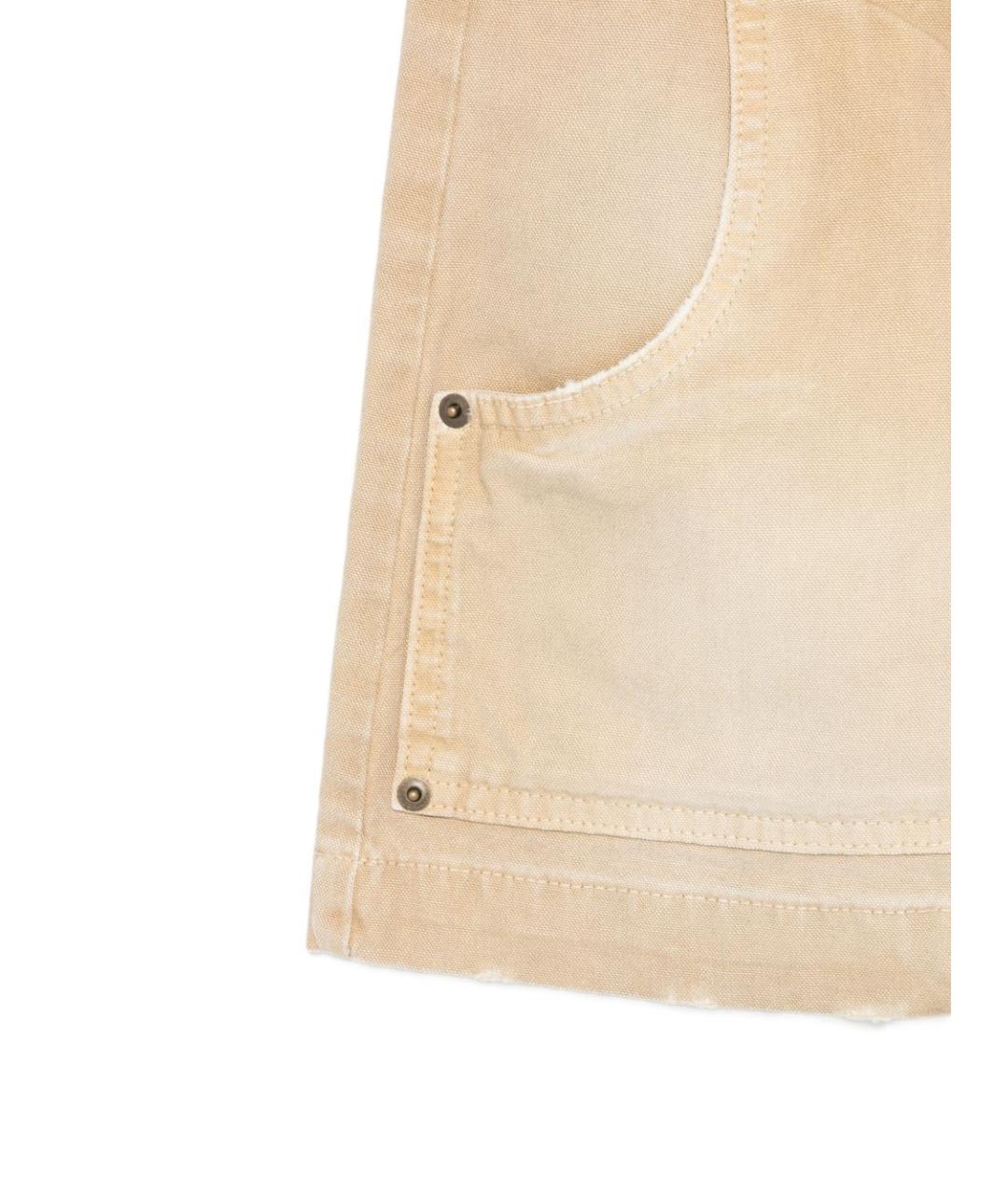 SEMICOUTURE Бежевая хлопковая юбка мини, фото 3