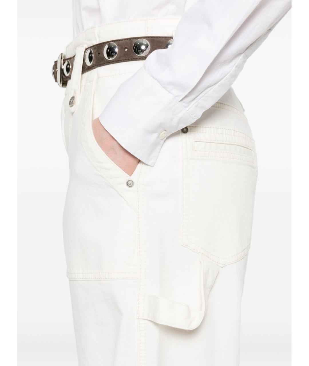 ERMANNO SCERVINO Белые хлопковые прямые джинсы, фото 4