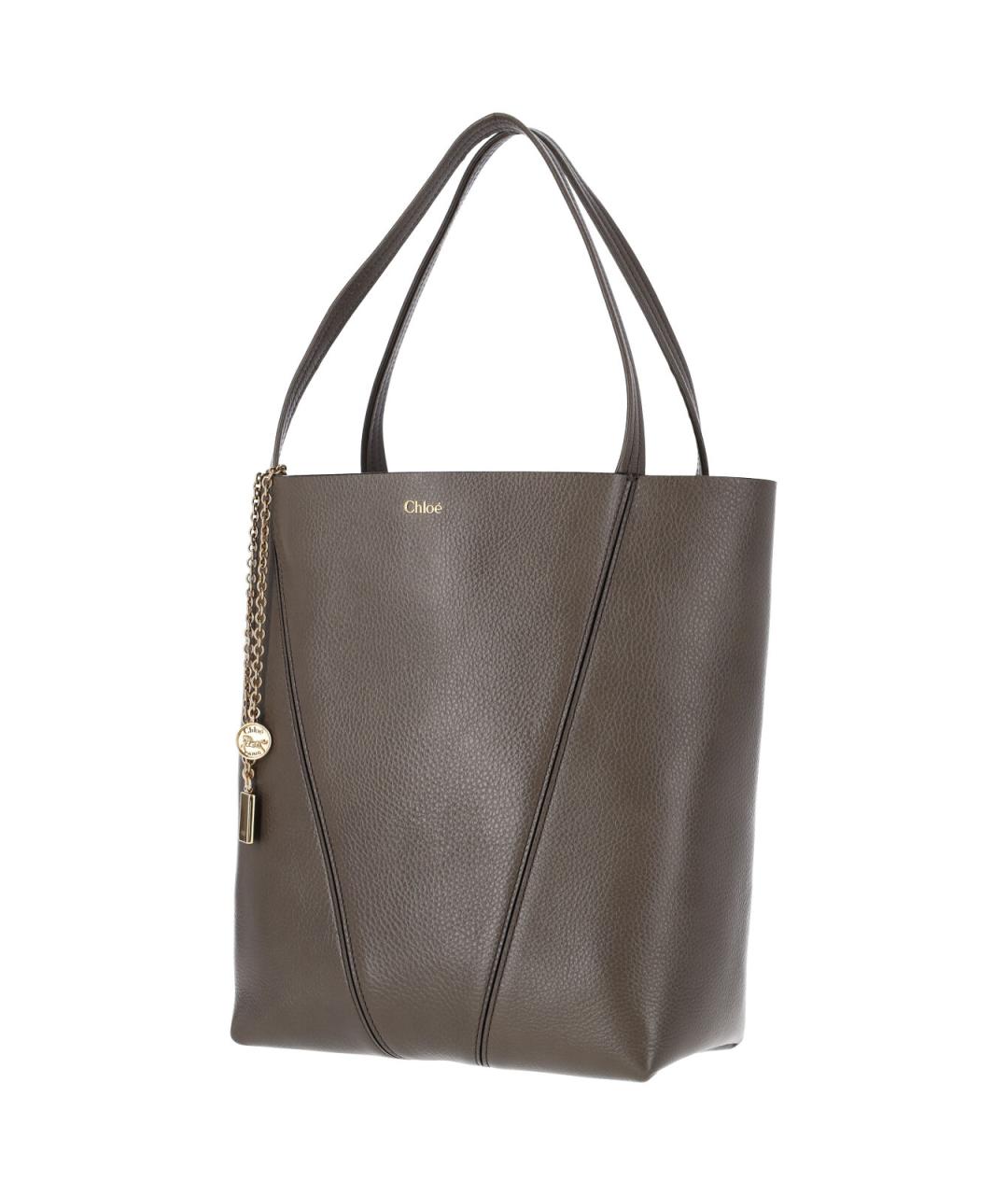 CHLOE Серая кожаная сумка тоут, фото 3