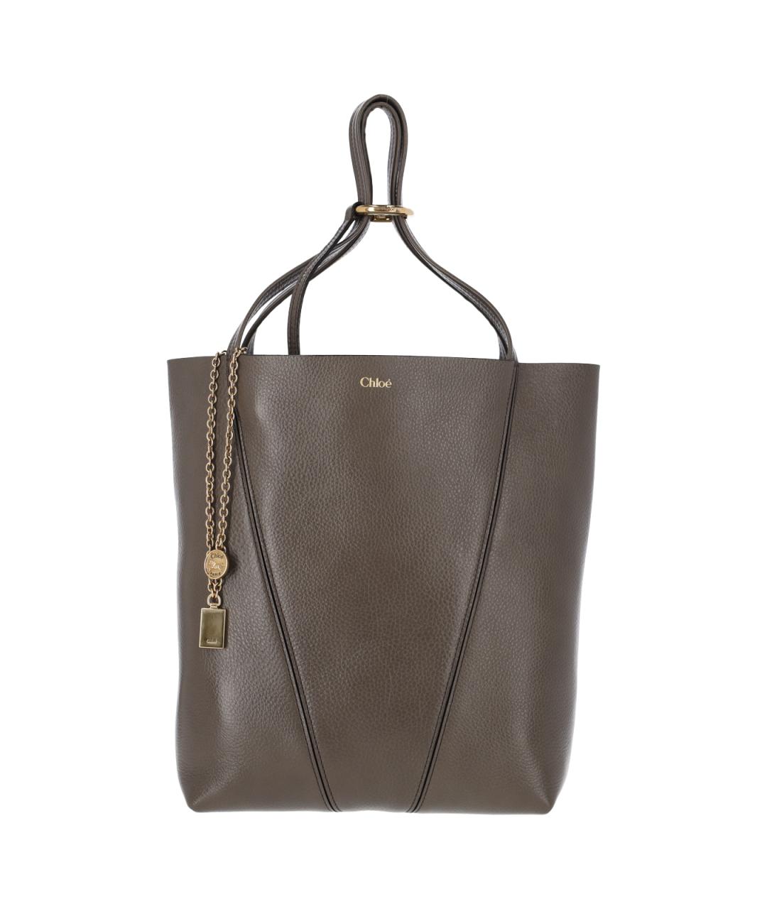 CHLOE Серая кожаная сумка тоут, фото 2
