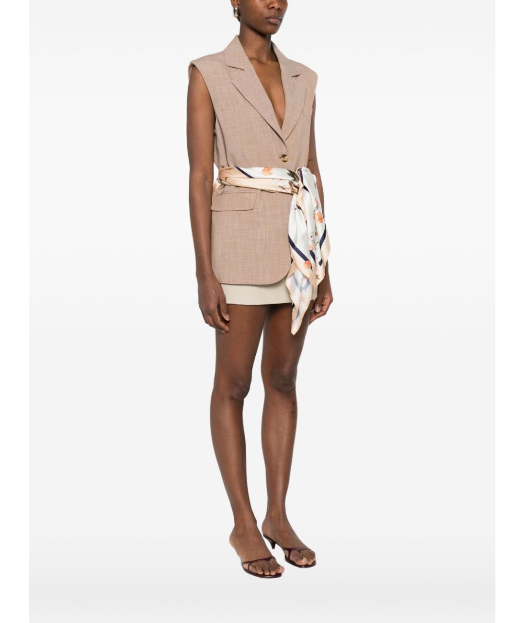 LIU JO Бежевый вискозный жилет, фото 4